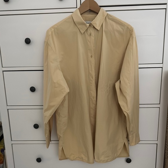 Marimekko Griste Solid Shirt Jacket with Poppy Emblem EU 42 - Picture 1 of 8